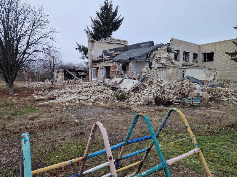 Ukraine kindergarten bombed down by russians