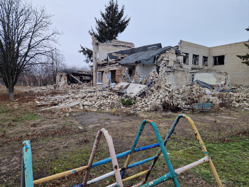 Ukraine kindergarten bombed down by russians