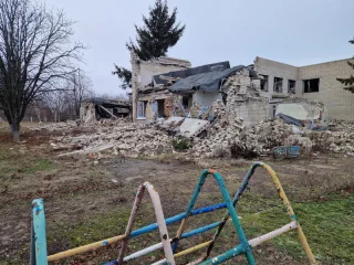Ukraine kindergarten bombed down by russians