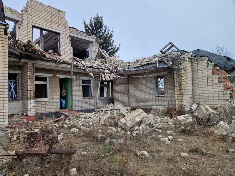 Ukraine kindergarten bombed down by russians