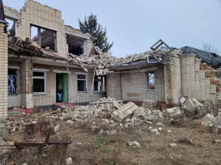 Ukraine kindergarten bombed down by russians