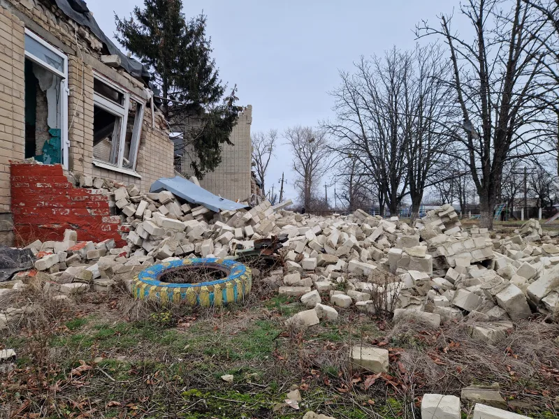 Ukraine kindergarten bombed down by russians