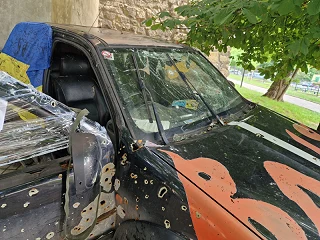 War damaged car