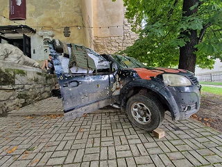 War damaged car