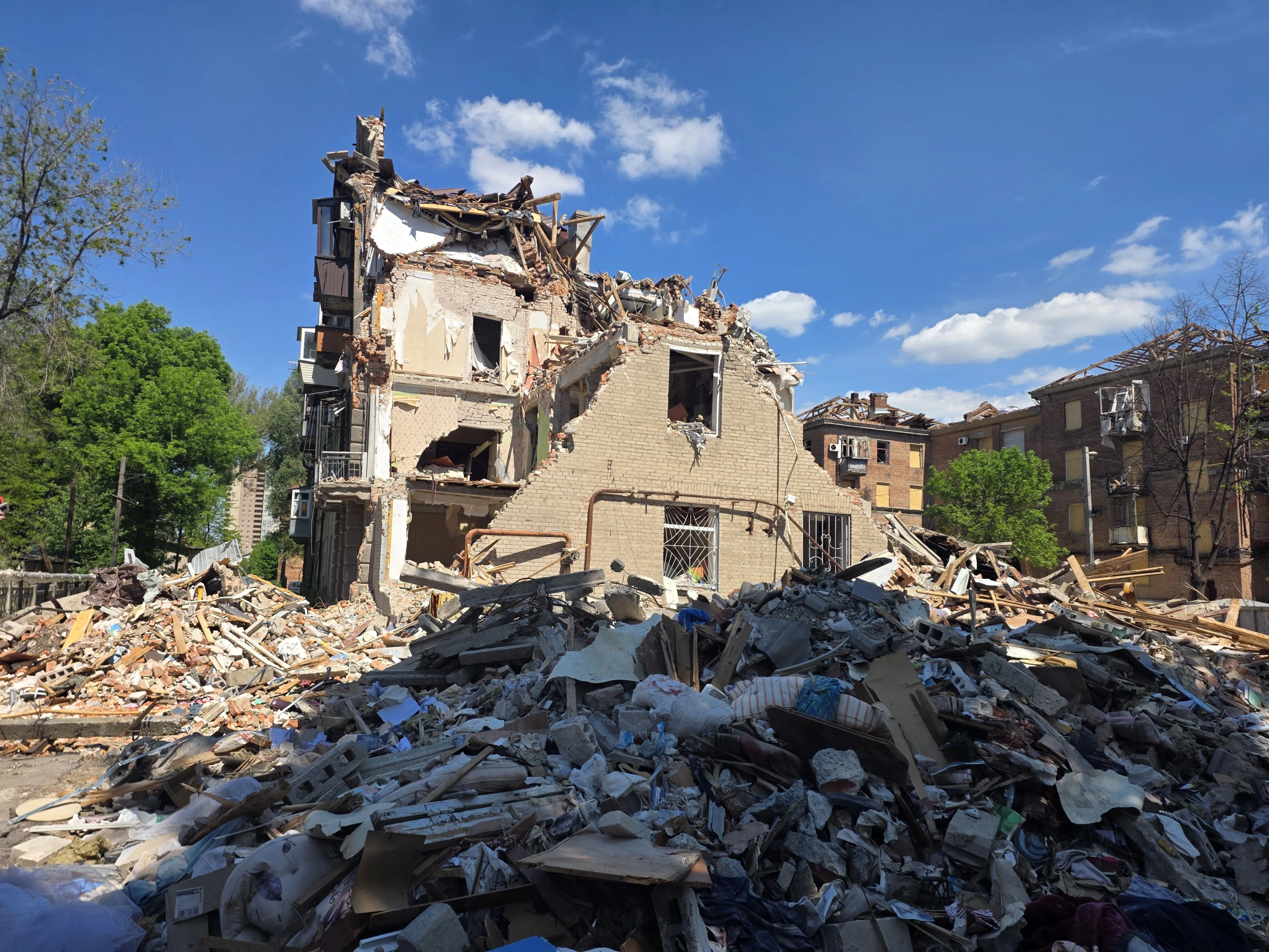 Destroyed house in Dnipro