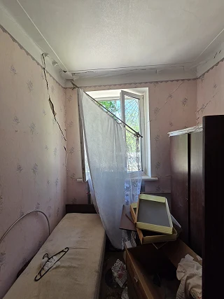 Destroyed house in Dnipro