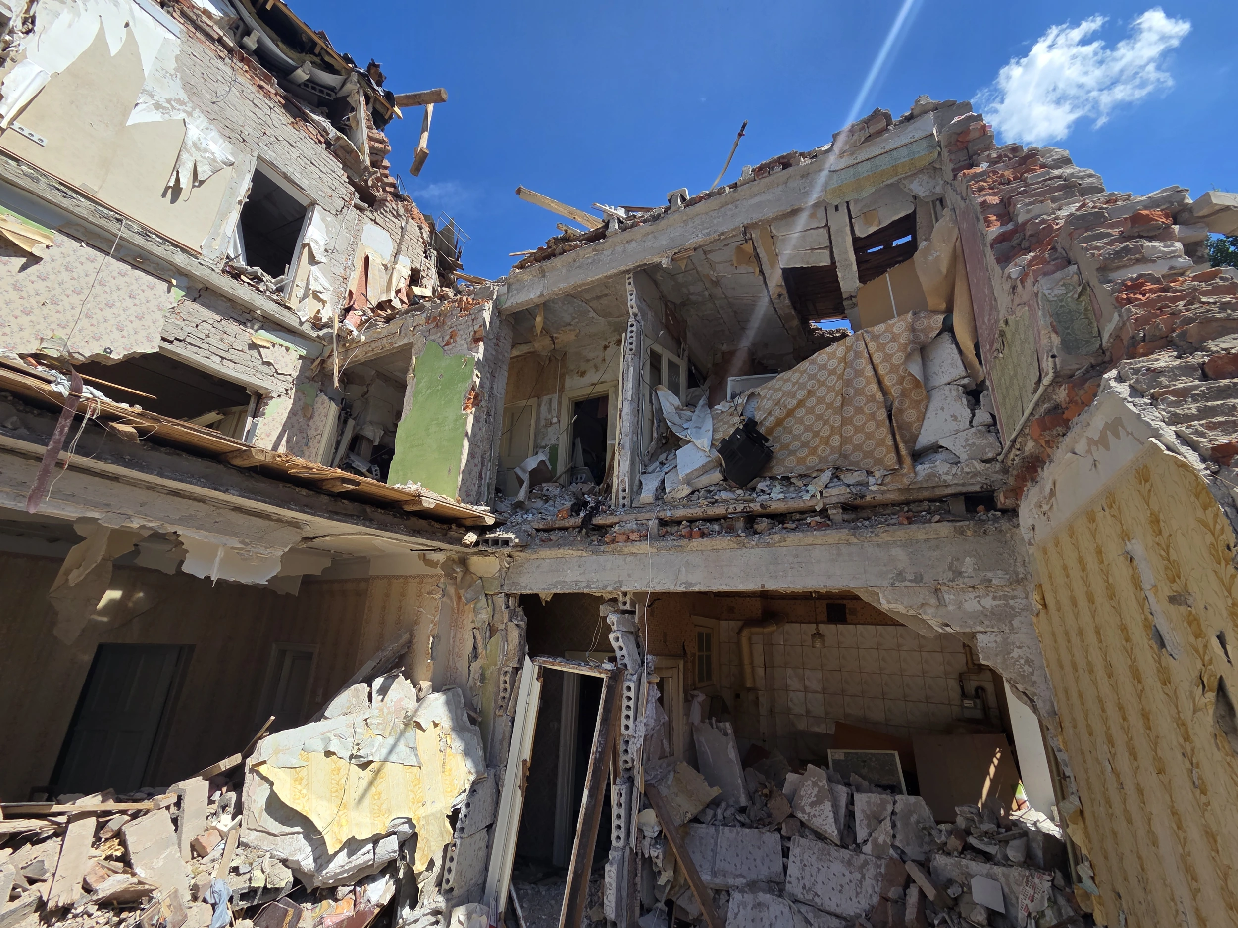 Destroyed house in Dnipro