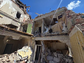 Destroyed house in Dnipro