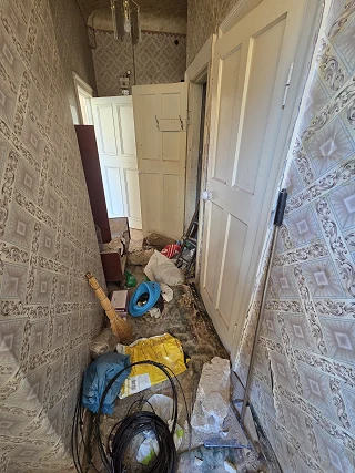 Destroyed house in Dnipro