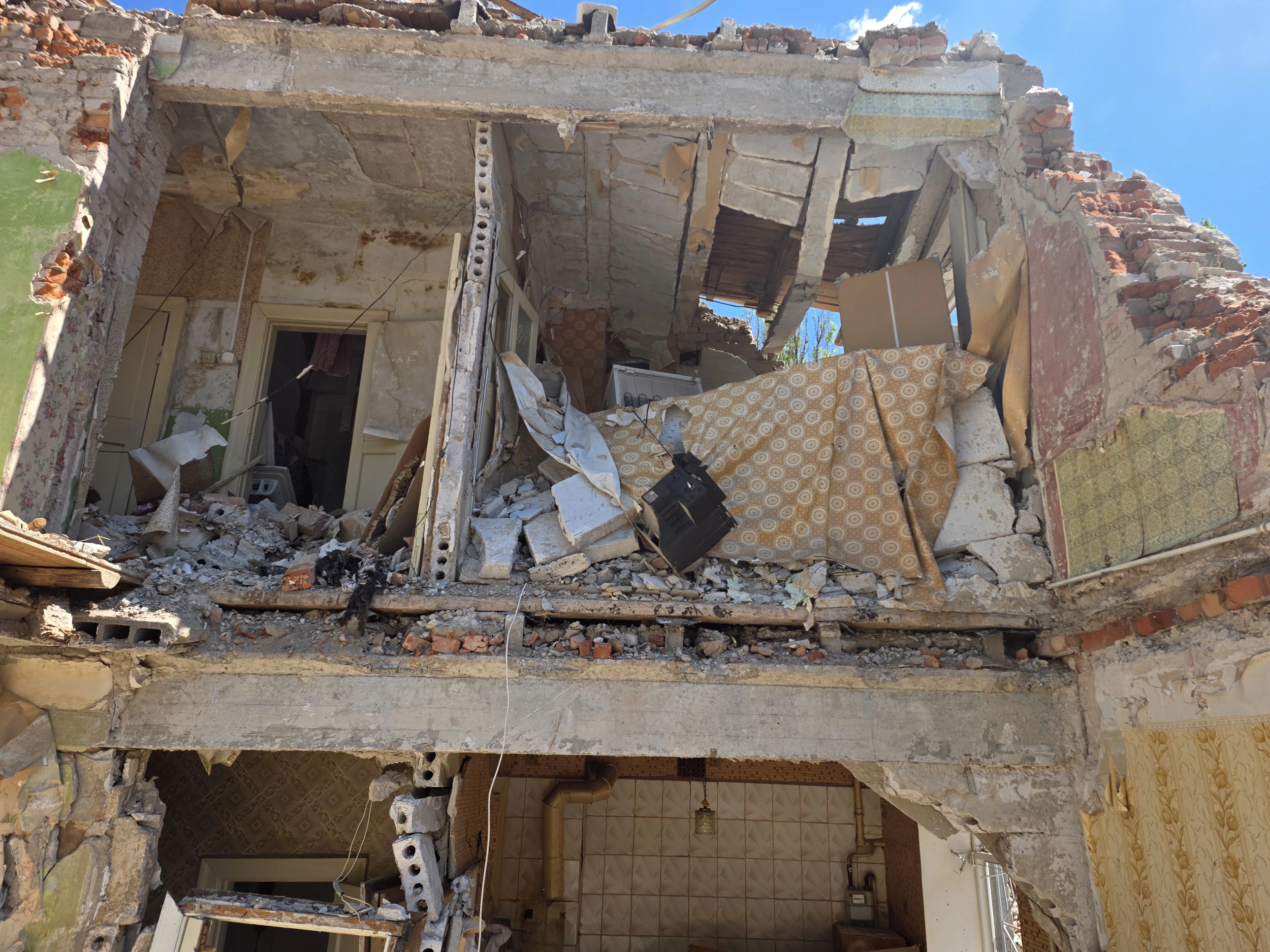 Destroyed house in Dnipro