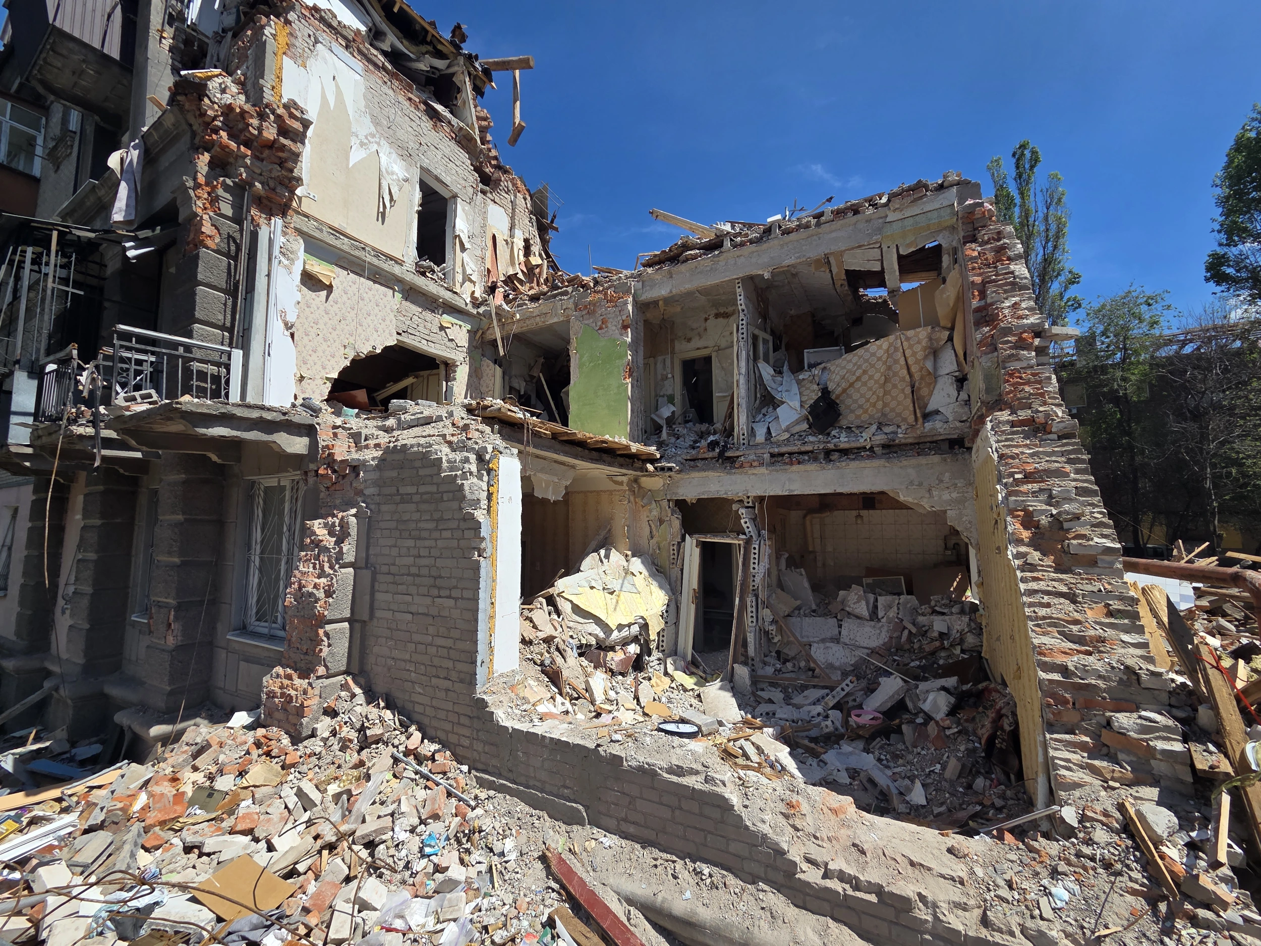 Destroyed house in Dnipro
