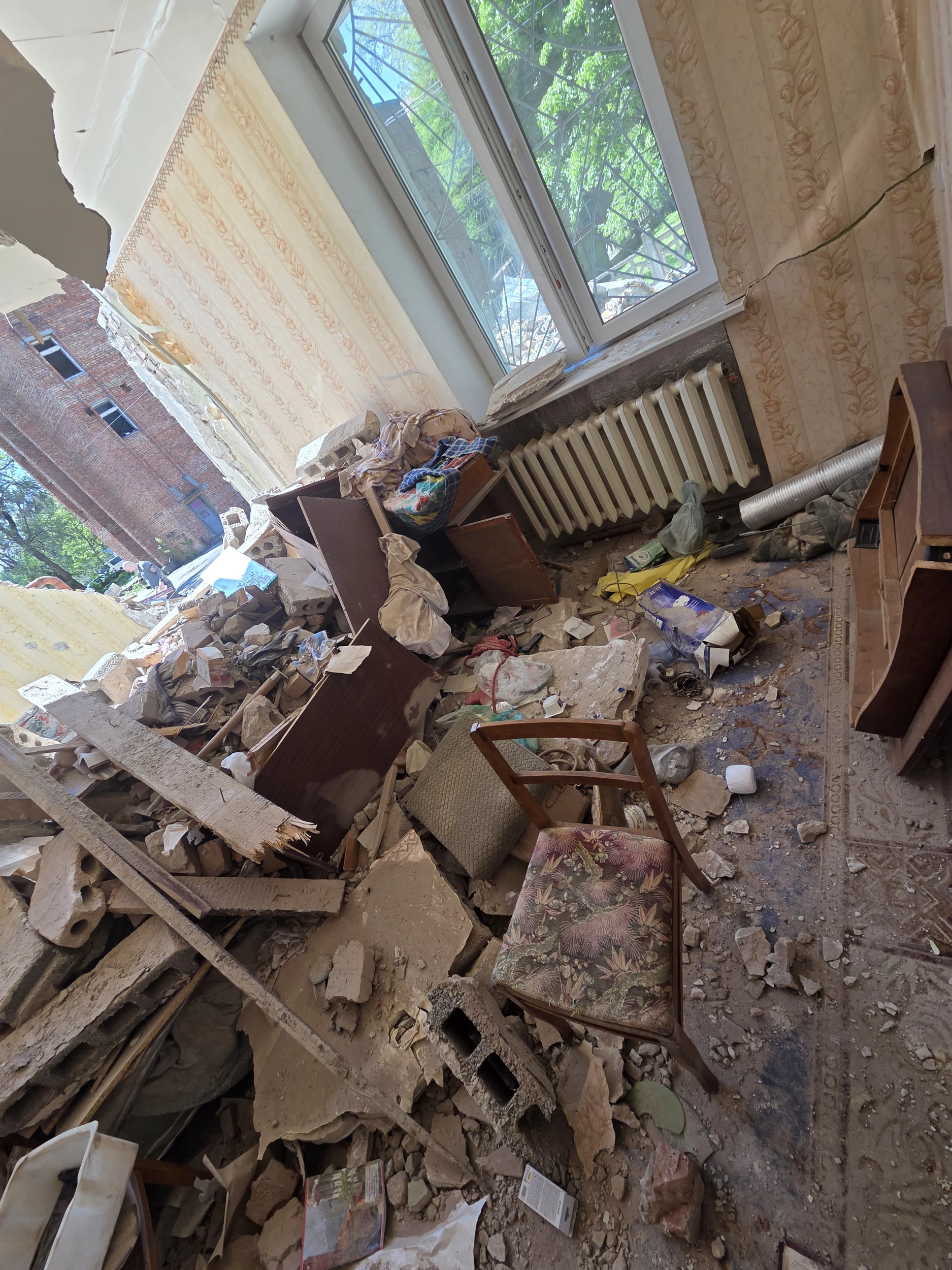 Destroyed house in Dnipro