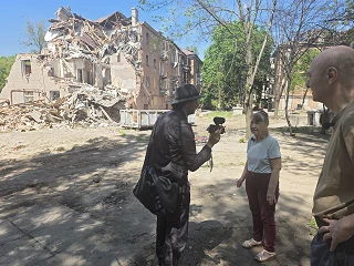 Destroyed house in Dnipro